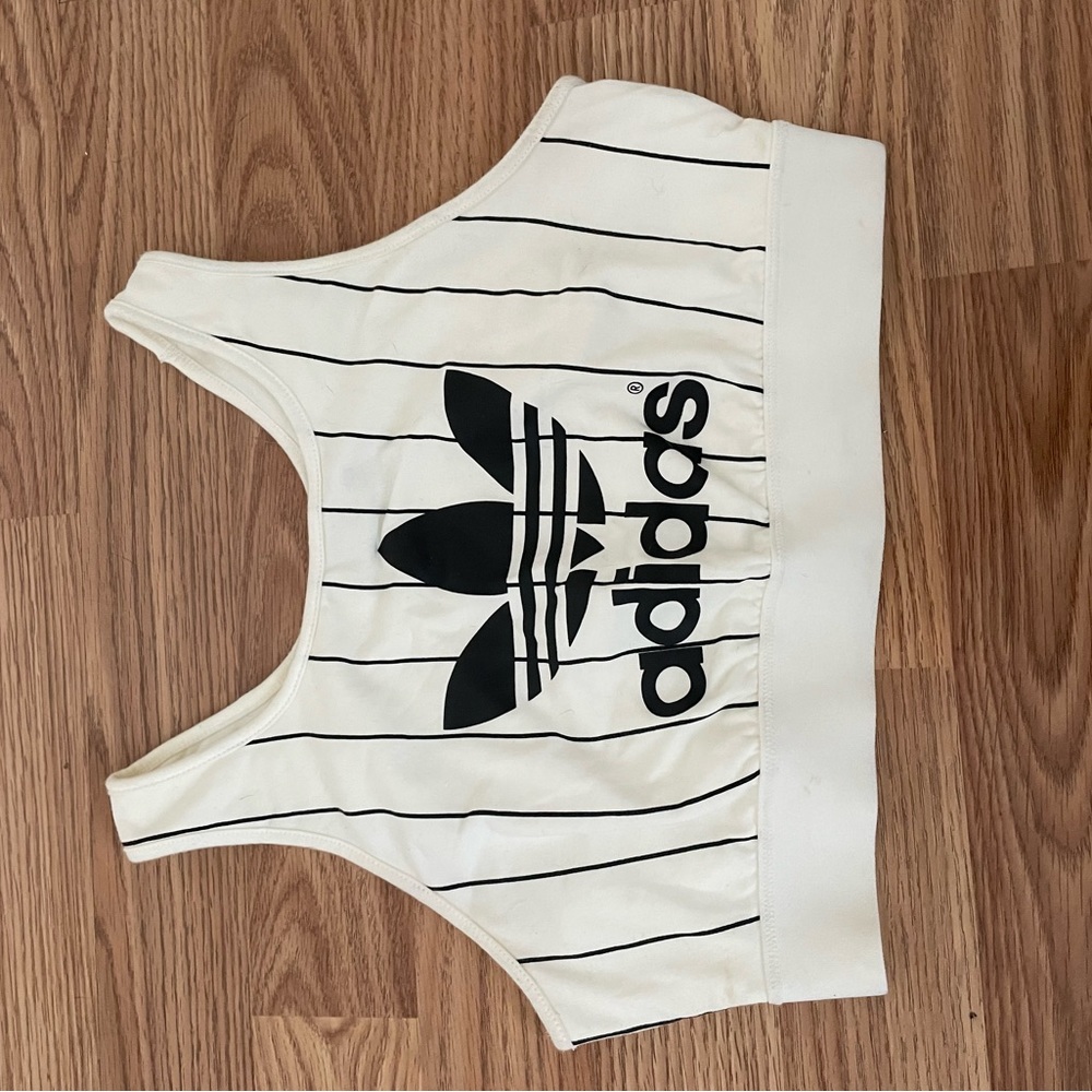 Adidas stripe crop top